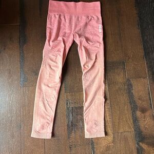 Gymshark dry seamless women’s leggings size medium pink orange high waist athlet